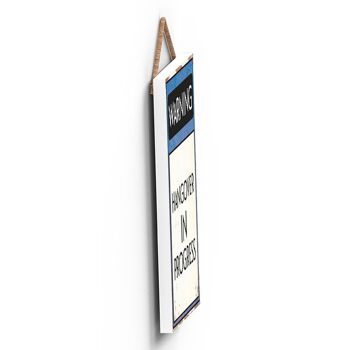 P2091 - Panneau de typographie d'outils d'avertissement de gueule de bois en cours imprimé sur une plaque à suspendre en bois 4