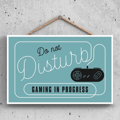 P2118 - Do Not Disturb Gaming Funny Hanging Hanger Wooden Plaque