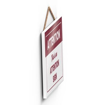 P2139 - Avertissement Attention Sign Funny Hanging Hanger Plaque en bois 3