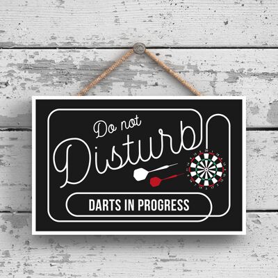 P2147 - Placa de madera para colgar con forma de dardos "Do Not Disturb Darts"