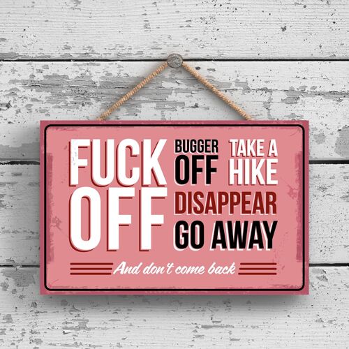 P2148 - Do Not Disturb F*** Off Funny Hanging Hanger Wooden Plaque