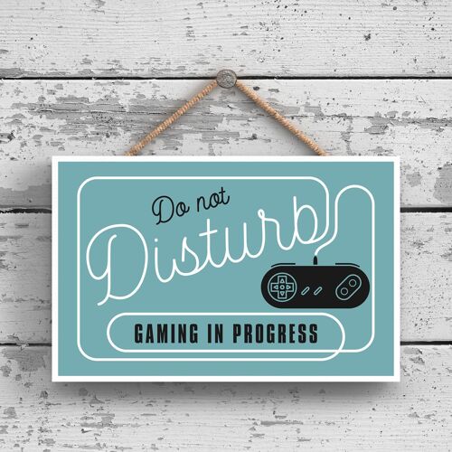 P2149 - Do Not Disturb Gaming Funny Hanging Hanger Wooden Plaque