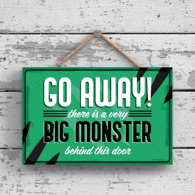 P2154 - Do Not Disturb Monster Funny Hanging Hanger Wooden Plaque