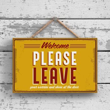 P2160 - Ne pas déranger Welcome Funny Hanging Hanger Plaque en bois 1