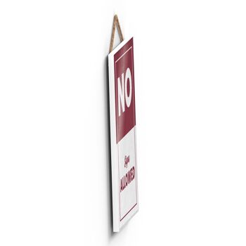 P2180 - Panneau de typographie No Signs imprimé sur une plaque à suspendre en bois 3