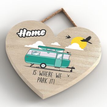 P2189 - Plaque à suspendre en forme de cœur sur le thème de la caravane verte Park It 4