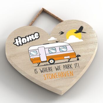 P2190_STONEHAVEN - Plaque à suspendre en forme de cœur sur le thème de la caravane Stonehaven Orange Park It 2