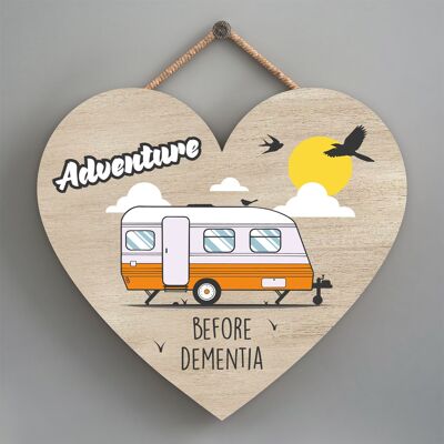 P2211 - Placa colgante en forma de corazón con temática de caravana naranja de demencia