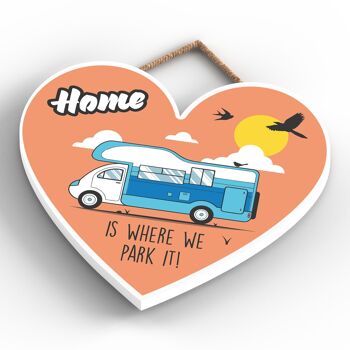 P2224 - Plaque à suspendre en forme de cœur sur le thème de la caravane bleue Park It 4