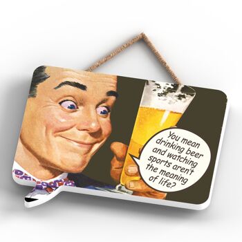 P2237 - Boire de la Bière Humoristique Pin Up Plaque à Suspendre en Bois en Forme de Bulle 4