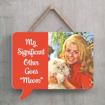 P2254 - My Significant Other Humourous Pin Up Themed Speech Bubble Shaped Wooden Hanging Plaque