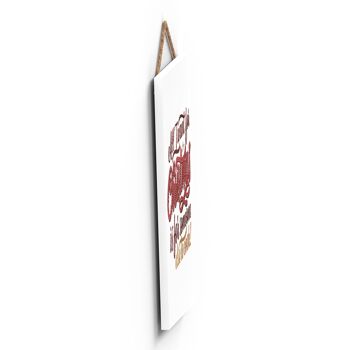 P2305 - All I Want For Christmas Red Typography On A Rectangle Portrait Plaque à suspendre en bois 3