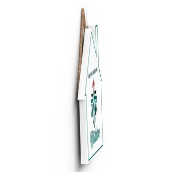 P2354 - Meet Me Under The Mistletoe Green Typography On A House Shaped Wooden Hanging Plaque 3