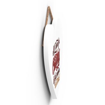P2402 - Tout ce que je veux pour la typographie rouge de Noël sur une plaque à suspendre en bois en forme de cœur 3