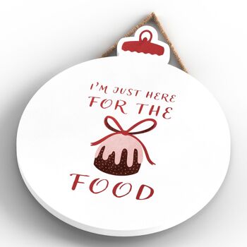 P2475 - I'm Just Here For The Food Typography On A Babiole Shaped Wooden Hanging Plaque 4