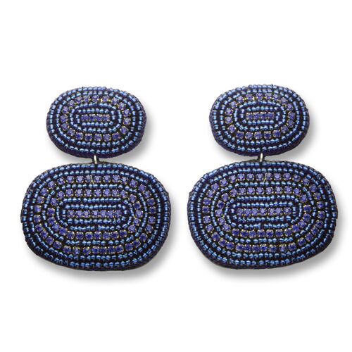 Sapphire Oval Track Earrings