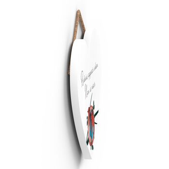 P2575 - Plaque à suspendre en bois en forme de cœur 'Robin Nan Is Near' 3