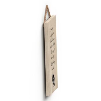 P2580 - Plaque à suspendre en bois sur le thème de la sorcellerie Rectangle Spell 3