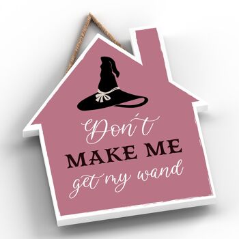 P2630 - Plaque à suspendre en bois sur le thème de la sorcellerie Get My Wand House 2
