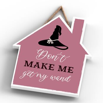 P2630 - Plaque à suspendre en bois sur le thème de la sorcellerie Get My Wand House 4
