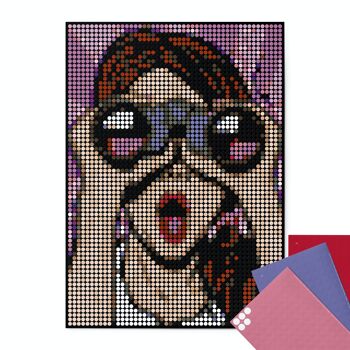 Ensemble pixel art avec points de colle - ooh 50x70 cm 1