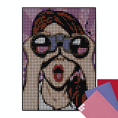 Ensemble pixel art avec points de colle - ooh 50x70 cm