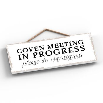 P2919 - Plaque à suspendre en bois Rectangle de réunion Coven sur le thème de la sorcellerie 2