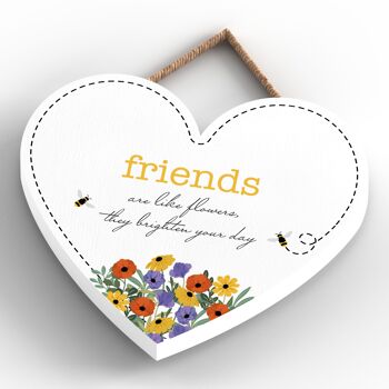 P2952 - Plaque à suspendre en bois sur le thème des prairies printanières Friends Like Flowers 4