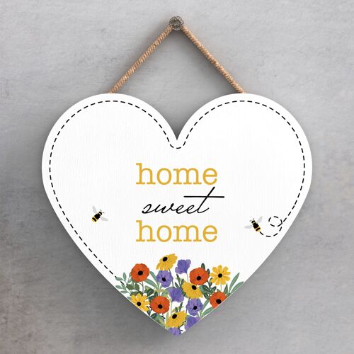 P2953 - Home Sweet Home Spring Meadow Theme Wooden Hanging Plaque