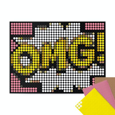 Set pixel art con punti colla - OMG 30x40 cm