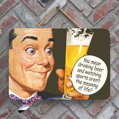 P2970 – Biertrinken, humorvolles Pin-Up-Thema, Sprechblasen-förmiges Holzschild zum Aufhängen