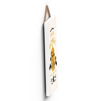 P3016 - Plaque à suspendre rectangulaire en bois décorative sur le thème des abeilles 4