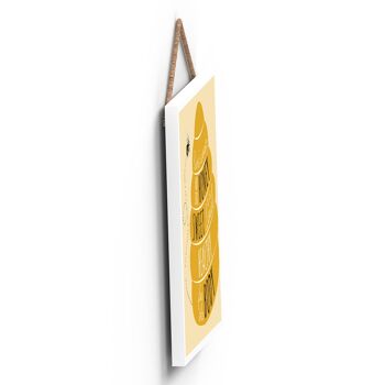 P3028 - Plaque à suspendre rectangulaire en bois décorative sur le thème des abeilles Kind Words 3