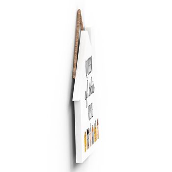 P3098 - Plaque décorative à suspendre en forme de maison en bois sur le thème de la reine de cette ruche 3