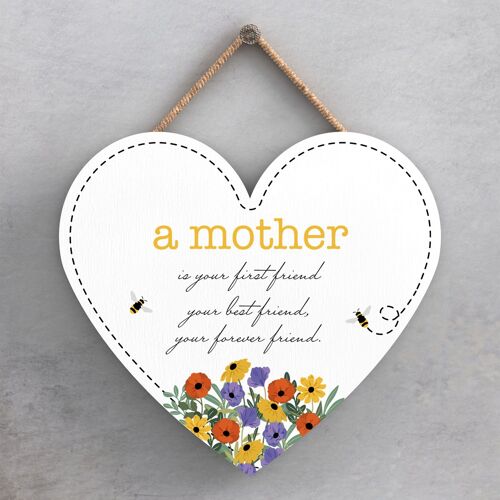 P3205-5 - Home Is Where My Mother Is Spring Meadow Theme Wooden Hanging Plaque