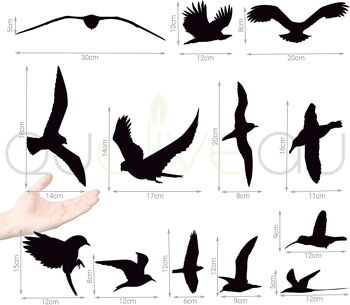 12 - 30 cm de grands autocollants pour fenêtres dans un ensemble complet sur 2x A4 2