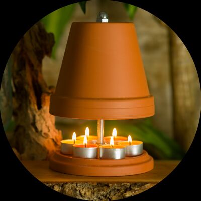 Forno per tealight in terracotta 16 cm per un massimo di 6 lumini