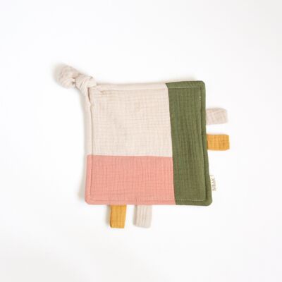 Doudou sensoriel Squares olive