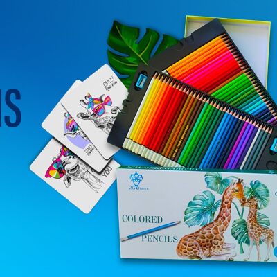 Boîte de 48 / 72 / 120 crayons de couleur évolutifs - 120 couleurs