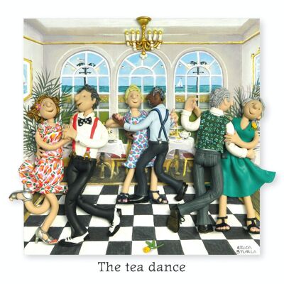 Tarjeta de felicitación en blanco - El baile del té