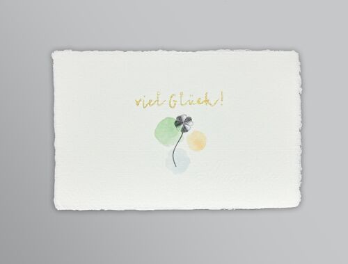 Postkarte aus Amalfi-Bütten "Viel Glück"