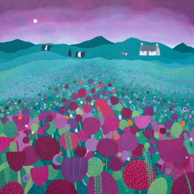 Blank greetings card - Underneath a purple sky