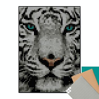 Set pixel art points de colle - tigre 50x70 cm 1