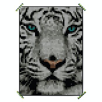 Set pixel art points de colle - tigre 50x70 cm 4