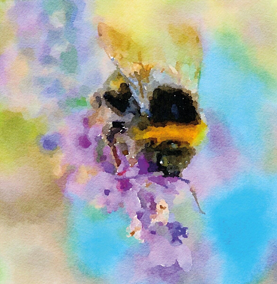 Mini carte 10cm - Abeille occupée