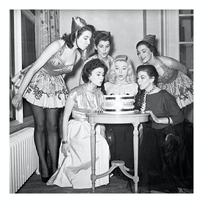 Blank greetings card - Diana Dors & friends