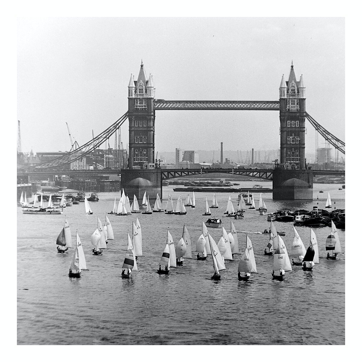 Biglietto d'auguri vuoto - Tower Bridge con vele