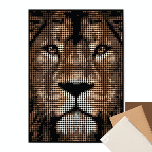 Pixelart-Set mit Klebepunkten - lion 50x70 cm