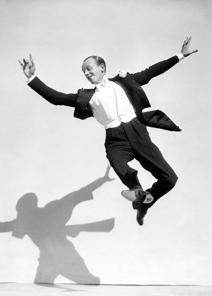 Tarjeta de felicitación en blanco - Fred Astaire y sombra