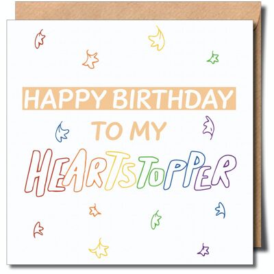 Alles Gute zum Geburtstag an meine Heartstopper-Grußkarte. Herzstopper-Geburtstagskarte.